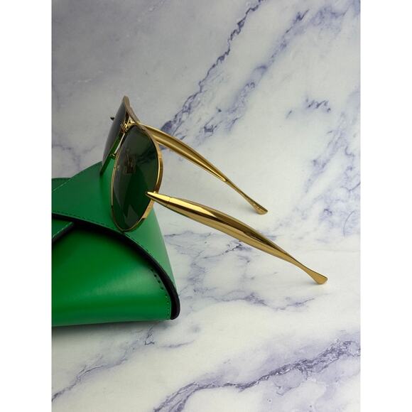 NEW Bottega Veneta BV1305S Sardine Gold Green Aviator main image 7
